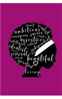 African American Woman Afro Journal in Purple