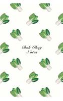 Bok Choy Notes: 6"x9" Unruled Blank Notebook Watercolor Texture Design Vegetable Food Ingredient Pattern Cover. Matte Softcover Note Book Journal