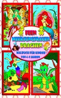 Feen Meerjungfrauen Drachen - Malbuch für Kinder von 4-8 Jahren