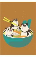 Ramen Pandas: College Ruled Notebook Journal, 6x9 Inch, 120 Pages