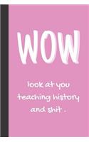 WOW look at you teaching history and shit.: Novelty Lined Journal For History Teachers/Professors Perfect Graduation Gift 120+ Pages