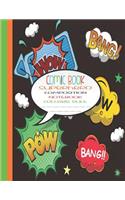 Comic Book Superhero Composition Notebook College Rule: Black - College Rule - Comic Composition Book - 8.5 Inches x 11 Inches