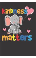 Notebook: Kindness Matters Inspirational Elephant Gift Dot Grid 6x9 120 Pages