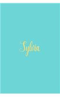 Sylvia: Personalized Name Turquoise Matte Soft Cover Notebook Journal to Write In. 120 Blank Lined Pages