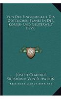 Von Der Einformigkeit Des Gottlichen Planes In Der Korper- Und Geisterwelt (1779)