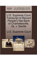 U.S. Supreme Court Transcript of Record People's Nat Bank of Charlottesville, Va, V. Saville