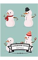 Lined Notebook - Snowmen: Notebook Journal Diary, 110 Lined Pages, 7 X 10