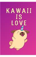 kawaii is love sketchbook gift for girl