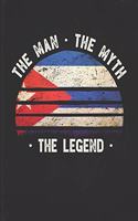 The Man The Myth The Legend: Cuba Flag Sunset Personalized Gift Idea for Cuban Coworker Friend or Boss Planner Daily Weekly Monthly Undated Calendar Organizer Journal