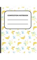 Composition Notebook: Yellow Butterflies Pattern Cute College Ruled Blank Lined Paper Journal Notebooks to Write in for Students Colleges and Home Schools
