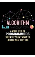 Algorithm A Word Used By Programmers When They Don't Want To Explain What They Did: 120 Pages I 6x9 I Monthly Planner I Funny Software Engineering, Coder & Hacker Gifts