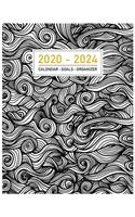 Calendar - Goals - Organizer: 2020-2024 Planner I Abstract Art I 60 Months I 5 Years Appointments, Family Event Log Book I Business Plan I Monthly Agenda & Schedule I Motivationa