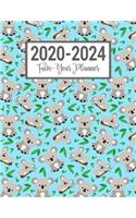 2020-2024 Five-Year Planner: Koala Pattern 60 Month Agenda