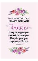 I know the plans I have for you Janice: Jeremiah 29:11 - Personalized Name notebook / Journal: Name gifts for girls and women: School College Graduation gifts for students (blank lined Cus