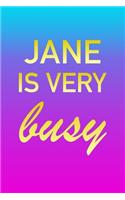 Jane: I'm Very Busy 2 Year Weekly Planner with Note Pages (24 Months) - Pink Blue Gold Custom Letter J Personalized Cover - 2020 - 2022 - Week Planning - 