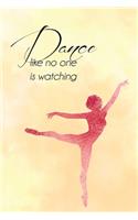 Dancer Ballerina Yellow Quote Journal, Blank Sketch Paper: Sketchbook Artist Notebook with Unlined Drawing Paper