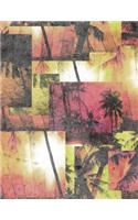 Tropical Palm Tree Notebook Composition Book: Blank Lined Composition Notebook 75 Sheets / 150 Pages 8.5 x 11 inch.