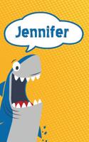 Jennifer: Personalized Shark Blood Sugar Diet Diary Journal Log Featuring 120 Pages 6x9