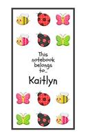 Kaitlyn's Notebook: Children's Personalized Writing Journal with Name for Girls