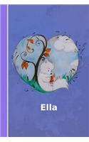 Ella: Personalisiertes Notizbuch - Fuchs Mit Herz - Softcover - 120 Seiten - Leer / Blanko / Nummeriert - Notebook - Tagebuch - Diary - Bullet Journal - S