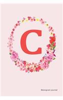 Monogram Journal - Initial C (Pink Flower): 6" x 9", Monogram Initial Lined Journal, Durable Cover,150 Pages For Writing, Notes (Journal, Notebook)