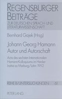 Johann Georg Hamann- Autor Und Autorschaft