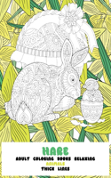 Adult Coloring Books Relaxing - Animal - Thick Lines - Hare