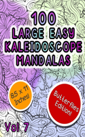 100 Large Easy Kaleidoscope Mandalas Vol 7