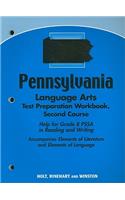 Pennsylvania Language Arts Test Preparation Workbook, Second Course