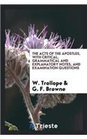 Acts of the Apostles, with Critical, Grammatical and Explanatory Notes, and Examination Questions