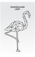Tagesplaner: Geometrischer Flamingo schwarz wei?, DIN A 5 Tagesplaner, eckiger Buchr?cken, 150 Seiten mit To Do Listen & freien Fl?chen f?r deine Notizen, Skizze