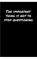 The Important Thing Is Not To Stop Questioning
