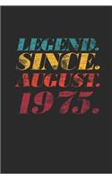 Legend Since August 1975: Graph Paper Notebook - 44th Birthday Gift or 44th Anniversary Gift Idea