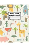 Blank Sheet Music Notebook: Easy Blank Staff Manuscript Book Large 8.5 X 11 Inches Musician Paper Wide 12 Staves Per Page for Piano, Flute, Violin, Guitar, Trumpet, Drums, Cell