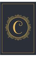 C: Monogram Notebook Black and Gold Journal