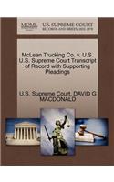 McLean Trucking Co. V. U.S. U.S. Supreme Court Transcript of Record with Supporting Pleadings