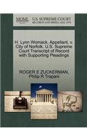 H. Lynn Womack, Appellant, V. City of Norfolk. U.S. Supreme Court Transcript of Record with Supporting Pleadings