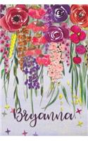 Bryanna: Personalized Lined Journal - Colorful Floral Waterfall (Customized Name Gifts)