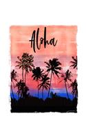 Aloha: Hawaiian Christmas Notebook With Lined College Ruled Paper For Taking Notes. Stylish Tropical Travel Journal Diary 7.5 x 9.25 Inch Soft Cover. For H