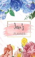 Jan's Planner: Monthly Planner 3 Years January - December 2020-2022 - Monthly View - Calendar Views Floral Cover - Sunday start