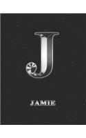 Jamie: 2 Year Weekly Planner with Note Pages (24 Months) - Silver Effect Personalized Custom Letter J Initial First Name - 2020 - 2021 - Week Planning - Mo