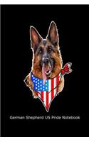 German Shepherd US Pride Notebook: American Flag Man's Best Friend Graphic Gift Journal
