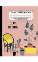Composition Notebook: College Ruled: Botanical Plants - Cute Composition Book for School(3 College Ruled Composition Notebooks)