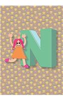 N Notebook: Back to School Notebooks, Soft Paperback, Cute College Ruled Notebook - Journal or Diary Notebook for Girls