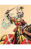 The Medieval Knight Notebook: wide ruled paper 8.5 in x 11 in (large) 50 sheets 100 Page book for girl or woman's diary, men's journal, college, high school, elementary school no