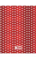 Notebook: Love heart Cover, Extra Large (8.5 x 11) inches, Lined White Paper