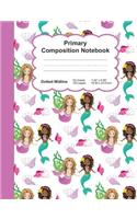 Primary Composition Notebook: Mermaids Design Pattern- Dotted Midline K-3 Handwriting Paper:: Softcover Book - Home, Student Teacher, Classroom:: 7.44" x 9.69" - 100 ruled pages 