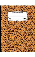 Composition: 100 Pages Wide Ruled 7.44 x 9.69 in.: Sharks All Over Orange Marble Note Book Journal Diary Fun Unique Design for boys, girls, kids, students, teach