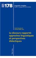 Le Discours Rapporté Approches Linguistiques Et Perspectives Didactiques