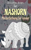 Musterfärbung für Kinder - Stressabbau-Designs - Tier - Nashorn